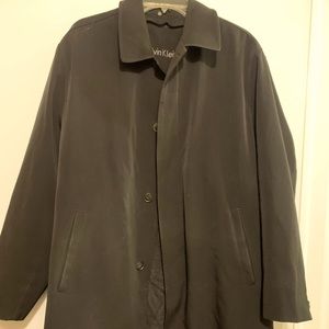 44R Calvin Klein Black Men’s Overcoat/ Peacoat Zip out liner